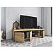 Mobile Tv Mod Naturale ''rovere / nero'', 2 Porte E 2 Comparti, Soggiorno, 160x40x41cm - Foto miniatura 3
