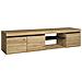 Mobile Tv Mod Naturale ''rovere / nero'', 2 Porte E 2 Comparti, Soggiorno, 160x40x41cm - Foto miniatura 1