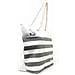Borsa Mare Borsone Grande Spiaggia Piscina Beach Stripe A Righe Chiusura Zip Borsa Grigio - Foto miniatura 2