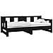 Dormeuse Estraibile Nera In Legno Massello Di Pino 2x (80x200) cm - Foto miniatura 3