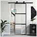 Porta Scorrevole Nera 76x205 Cm In Vetro Temperato E Alluminio - Foto miniatura 1