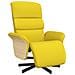 Poltrona Reclinabile Con Poggiapiedi Giallo Chiaro In Tessuto - Foto miniatura 2