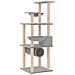 Albero Per Gatti Con Tiragraffi In Sisal Grigio Chiaro 141 Cm - Foto miniatura 4