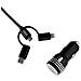 Caricabatterie Per Auto Usb Universale + Cavo Usb C Cargador Coche 2xusb Dual Car Charger Alum 2.4a + Cable 3 In 1 Black - Foto miniatura 1