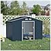 Casetta da Giardino con Base e Doppie Porte Scorrevoli, Capanno da Giardino in Acciaio, 277x195x192 cm, Grigio Scuro - Foto miniatura 2