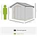 Casetta da Giardino con Base e Doppie Porte Scorrevoli, Capanno da Giardino in Acciaio, 277x195x192 cm, Grigio Scuro - Foto miniatura 3