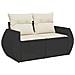 Set Divani Da Giardino 9 Pz Con Cuscini Nero In Polyrattan - Foto miniatura 2
