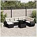 Set Divani Da Giardino 9 Pz Con Cuscini Nero In Polyrattan - Foto miniatura 8
