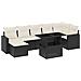 Set Divani Da Giardino Con Cuscini 8 Pz Nero In Polyrattan - Foto miniatura 1