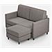 Divano Karay 2 Posti (due Sedute Da 60cm) + Pouf Misure Esterne L. 138 P. 155 Colore Grigio - Foto miniatura 1