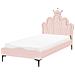Letto Per Bambini Corona Velluto Rubian 90 X 200 Cm Con Luci Led Rosa - Foto miniatura 2