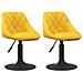 Sedie da Pranzo Girevoli 2 pz Giallo Senape in Velluto - Foto miniatura 1
