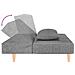Divano Letto a 2 Posti con 2 Cuscini Grigio Chiaro in Tessuto - Foto miniatura 8