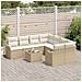 Set di divani da giardino da 9 pezzi con cuscini beige polirattan,  Divano da giardino a 2 posti con cuscini beige polirattan - Foto miniatura 3