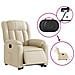 Poltrona Alzapersona Reclinabile Elettrica Crema in Tessuto - Foto miniatura 5
