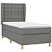 Giroletto a Molle con Materasso Grigio Scuro 90x200 cm Tessuto - Foto miniatura 3