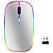Mouse Per Computer Wireless Con Led Rgb Doppia Modalità Bluetooth/wifi Silver - Foto miniatura 1