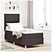 Letto a molle con materasso Marrone scuro 80 x 200 cm Tessuto - Foto miniatura 2