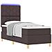 Letto a molle con materasso Marrone scuro 80 x 200 cm Tessuto - Foto miniatura 3