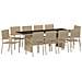 Set da Pranzo per Giardino 11 pcs Beige Poly Rattan - Foto miniatura 1