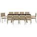 Set da Pranzo per Giardino 11 pcs Beige Poly Rattan - Foto miniatura 7