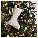 Calza Di Natale Renna - Decorazione Festiva In Peluche Ricamata Bianca - Foto miniatura 2