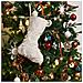 Calza Di Natale Renna - Decorazione Festiva In Peluche Ricamata Bianca - Foto miniatura 4