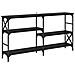Tavolo consolle con lo scaffale Rovere Nero 150 x 29 x 76,5 cm - Foto miniatura 1