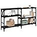 Tavolo consolle con lo scaffale Rovere Nero 150 x 29 x 76,5 cm - Foto miniatura 3