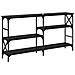 Tavolo consolle con lo scaffale Rovere Nero 150 x 29 x 76,5 cm - Foto miniatura 7