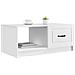 Tavolino da salotto Bianco 90 x 50 x 37 cm Legno ingegnerizzato - Foto miniatura 3