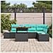 Set Divano da Giardino 6 pz Nero Poly Rattan - Foto miniatura 3