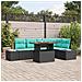 Set Divano da Giardino 6 pz Nero Poly Rattan - Foto miniatura 8