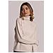 MAGLIA COLLO ALTO CON RICAMI FLOREALI - Colore: Panna - Taglia: S - Foto miniatura 3
