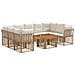 Set Divano da Giardino 10 pz Naturale e Bianco Crema polyrattan - Foto miniatura 1