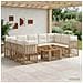 Set Divano da Giardino 10 pz Naturale e Bianco Crema polyrattan - Foto miniatura 9