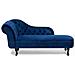 Chaise Longue Sinistra In Velluto Blu Nimes - Foto miniatura 4