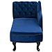 Chaise Longue Sinistra In Velluto Blu Nimes - Foto miniatura 6