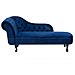 Chaise Longue Sinistra In Velluto Blu Nimes - Foto miniatura 28