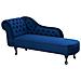 Chaise Longue Sinistra In Velluto Blu Nimes - Foto miniatura 17