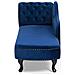 Chaise Longue Sinistra In Velluto Blu Nimes - Foto miniatura 22