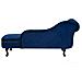 Chaise Longue Sinistra In Velluto Blu Nimes - Foto miniatura 30