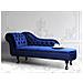 Chaise Longue Sinistra In Velluto Blu Nimes - Foto miniatura 8