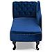 Chaise Longue Sinistra In Velluto Blu Nimes - Foto miniatura 12