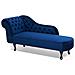 Chaise Longue Sinistra In Velluto Blu Nimes - Foto miniatura 14