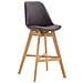 Sgabello Design Tulip Cannes in Similpelle I Sgabello Bar in Legno di Quercia I Sedia Cucina con Poggiapiedi E Schienale Marrone Natura - Foto miniatura 1