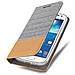 Custodia Compatibile Con Samsung Galaxy S4 Mini In Grigio Chiaro Marrone - Coperchio Protettiva Con Chiusura Magnetica, Funzione Stand E Tasca Per Le Carte - Foto miniatura 2