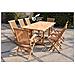 Set Di Mobili Da Giardino In Teak Massiccio Per 8-10 Persone - Tavolo Rettangolare + 6 Sedie + 2 Poltrone Kajang - Foto miniatura 1