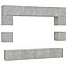 Set Mobili Porta Tv 8pz Grigio Cemento In Legno Multistrato - Foto miniatura 1