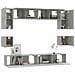 Set Mobili Porta Tv 8pz Grigio Cemento In Legno Multistrato - Foto miniatura 5